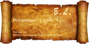 Burgmayer Lipót névjegykártya